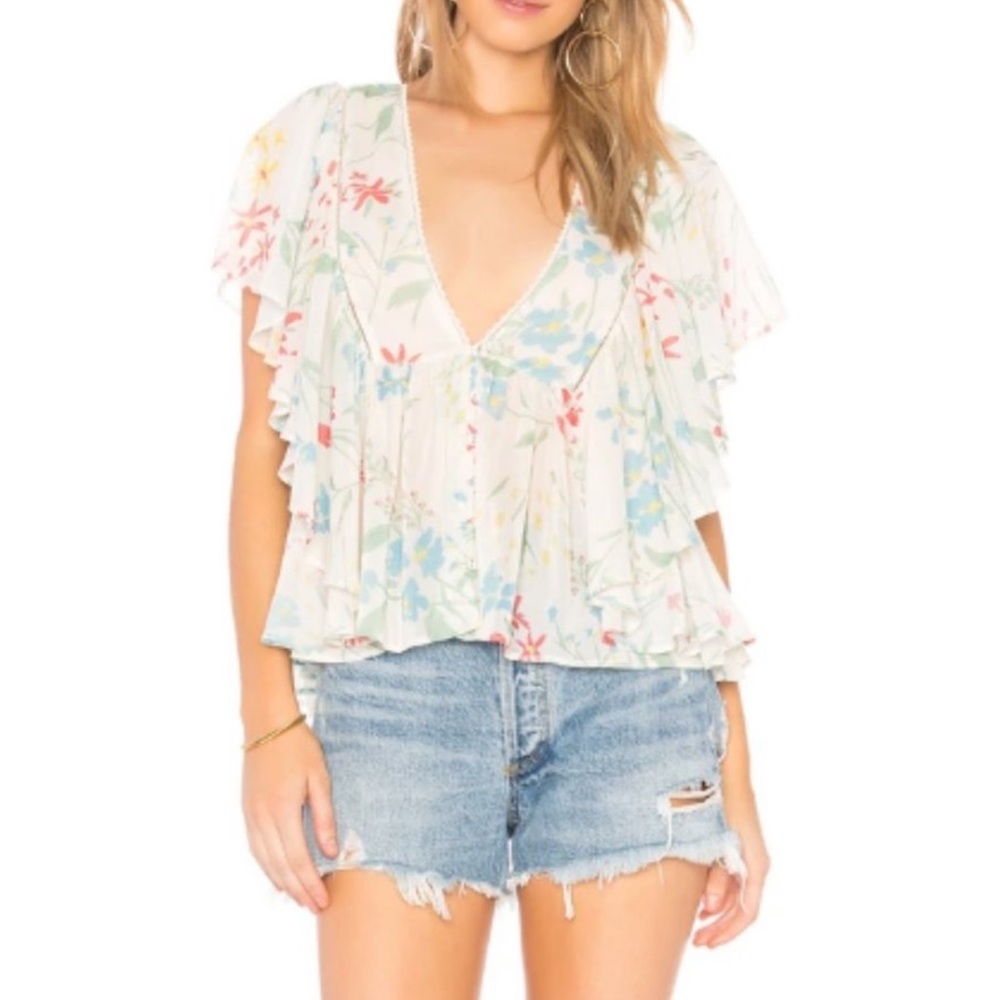 TULAROSA floral Jojo Blouse